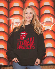 Rolling Stones Nebraska Huskers Dazed Smoke Oversized Crew Sweatshirt