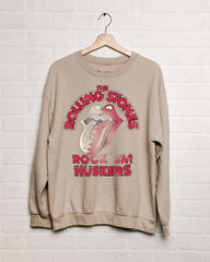 Rolling Stones Rock 'Em Huskers Sand Thrifted Sweatshirt - shoplivylu