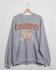 Cowboys Basketball Fling Puff Ink Gray Thrifted Sweatshirt