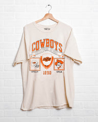 OSU Cowboys Prep Patch Off White Thrifted Tee