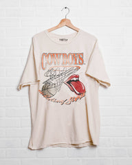 Rolling Stones Cowboys Basketball Net Off White Thrifted Tee - shoplivylu
