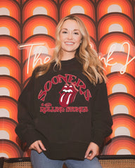 Rolling Stones OU Sooners Psych Black Oversized Crew Sweatshirt