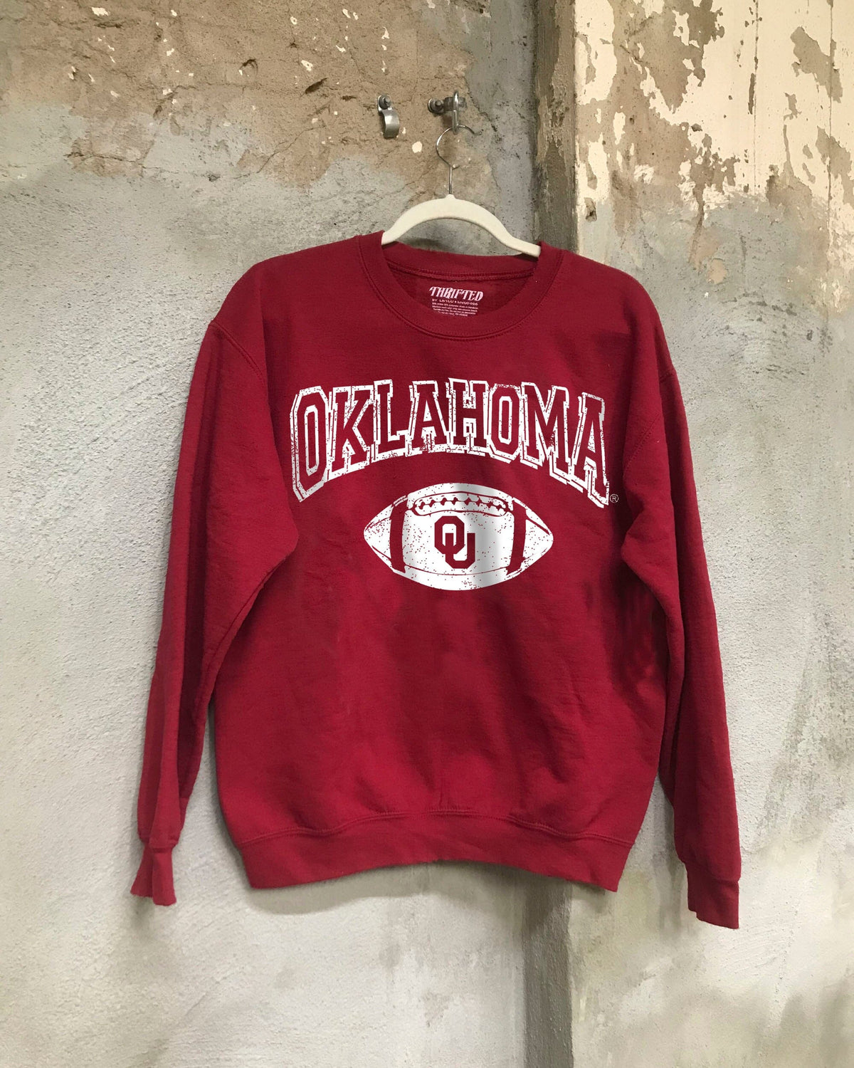 OU Sooners Wonka Football Crimson Thrifted Sweatshirt – shoplivylu