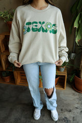 Texas Flower Sand Thrifted Sweatshirt (FINAL SALE)