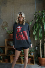 Rolling Stones Texas Tech Dazed Black Oversized Crew Sweatshirt