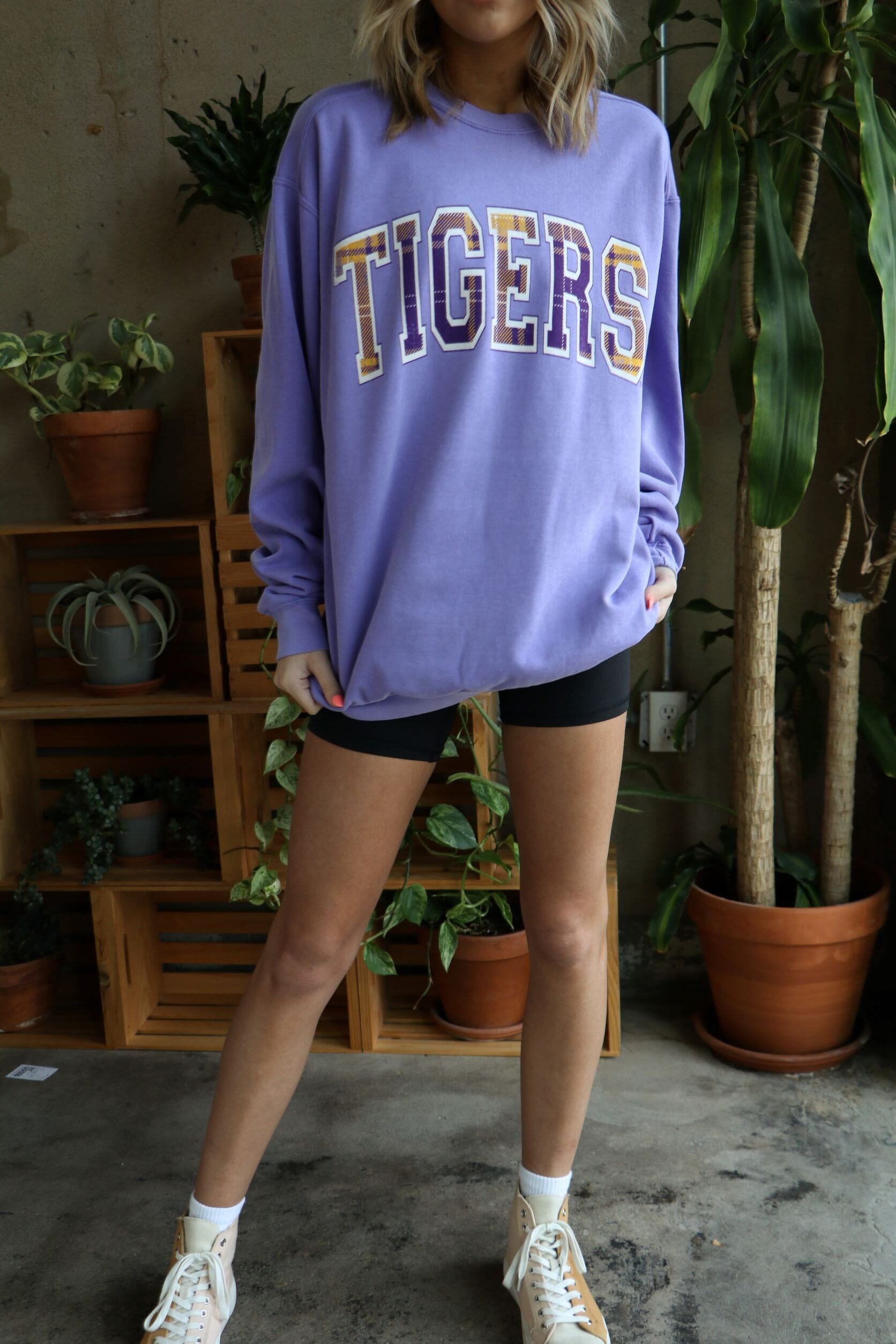 LSU Tigers Tartan Violet Sweatshirt