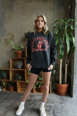 Rolling Stones Red Wolves Psych Smoke Oversized Crew Sweatshirt