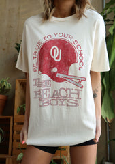 The Beach Boys OU Sooners True To Your School Off White Thrifted Tee