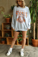 Rolling Stones Clemson Tigers College Seal Gray Thrifted Sweatshirt