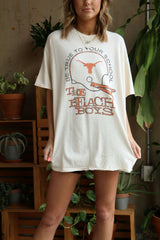 The Beach Boys Longhorns True To Your School Off White Thrifted Tee
