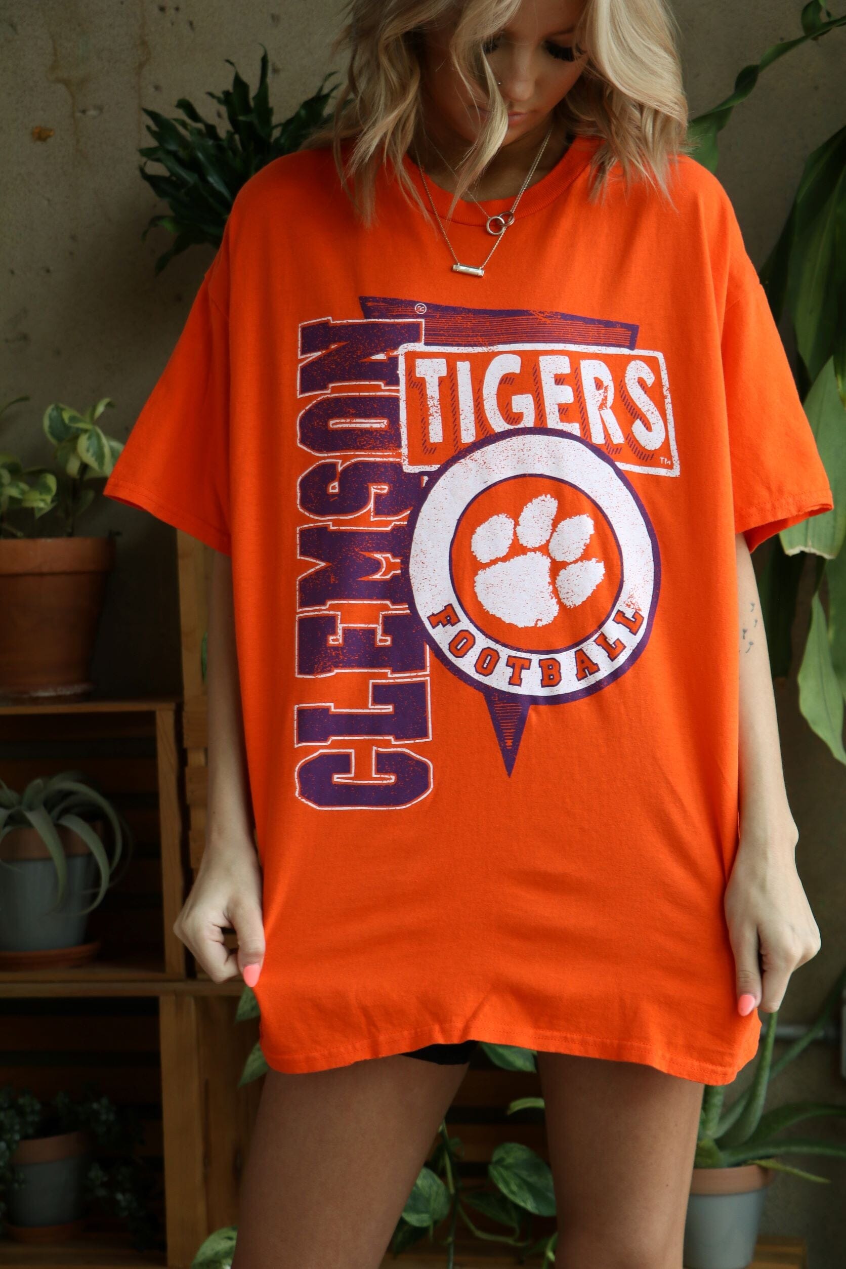 Clemson Tigers Football Spree Orange Thrifted Tee