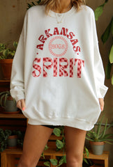 Arkansas Razorbacks Spirit White Thrifted Sweatshirt