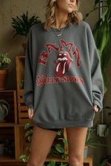 Rolling Stones Bama Psych Charcoal Thrifted Sweatshirt