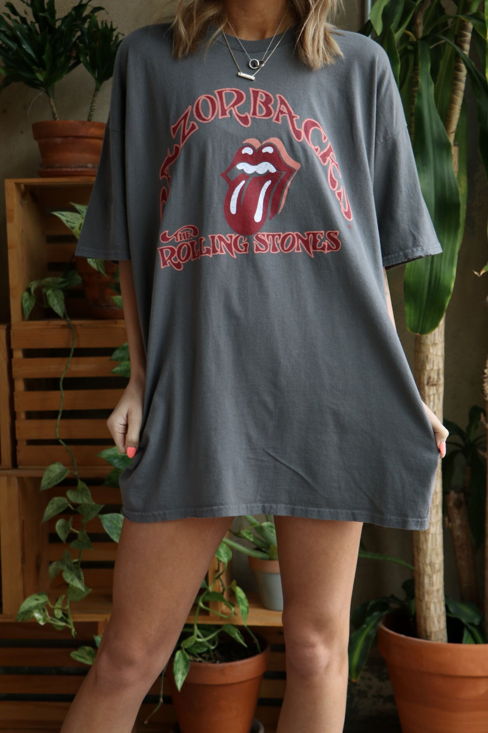 Rolling Stones Razorbacks Psych Charcoal Thrifted Tee