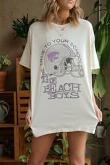 The Beach Boys KSU Wildcats True To Your School Off White Thrifted Tee