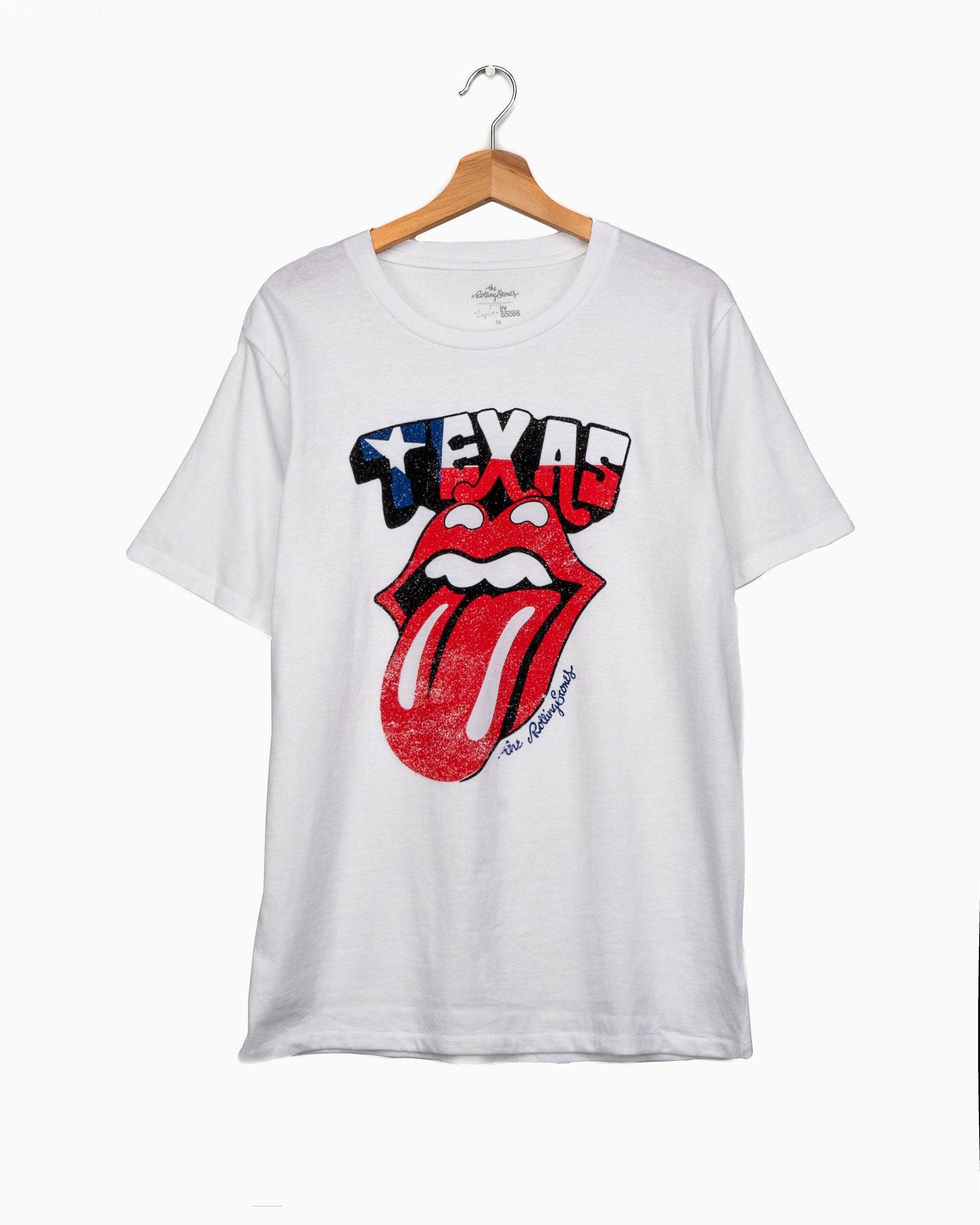 Rolling Stones Texas Flag Rocker White Tee (4513576124519)