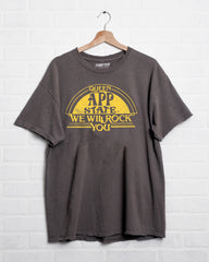 Queen Mountaineers Will Rock You Black Thrifted Tee - shoplivylu