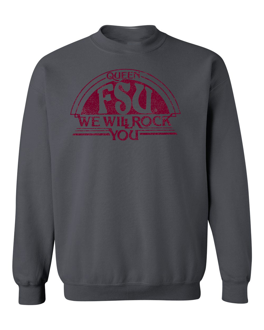 Queen FSU Seminoles Will Rock You Off Black Thrifted Sweatshirt - shoplivylu