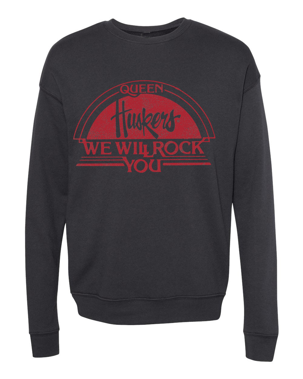 Queen Huskers Will Rock You Charcoal Thrifted Sweatshirt - shoplivylu