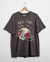 Rolling Stones University of Alabama Helmet Lick Charcoal Thrifted Tee - shoplivylu