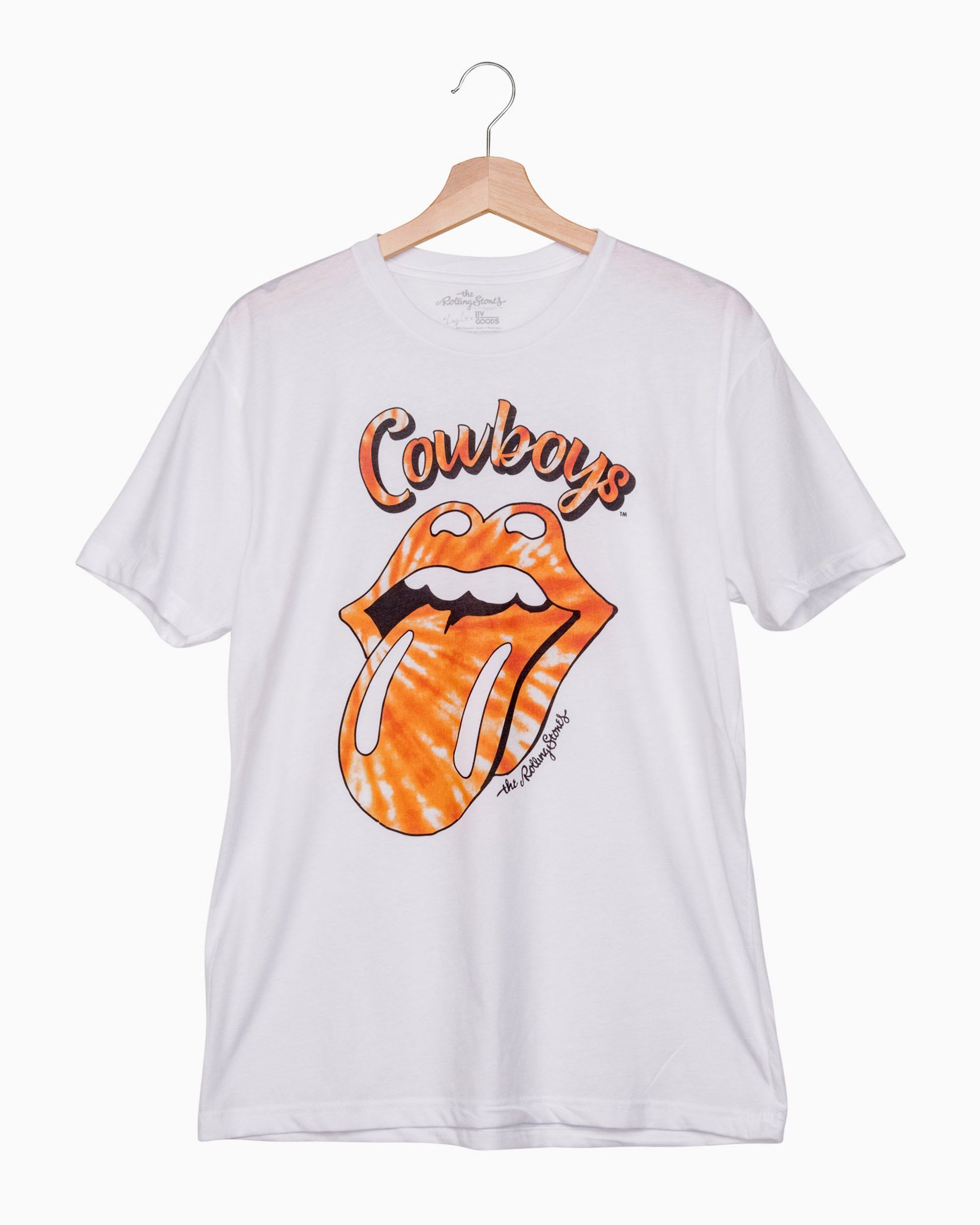 Rolling Stones Cowboys Tie Dye Lick White Tee (4522437541991)