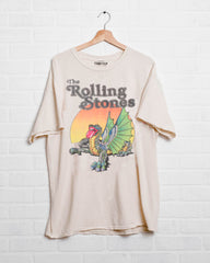 Rolling Stones Dragon Off White Thrifted Distressed Tee - shoplivylu