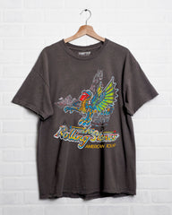 Rolling Stones American Dragon Tour Charcoal Thrifted Distressed Tee - shoplivylu