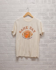 Rolling Stones Gameday (navy) Football Lick Off White Thrifted Tee - shoplivylu