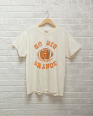 Rolling Stones Hook 'Em Horns Football Lick Off White Thrifted Tee