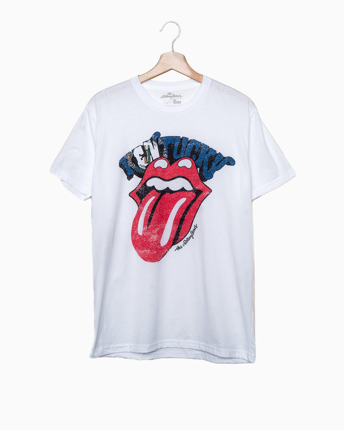 Rolling Stones Kentucky Flag Rocker White Tee - shoplivylu