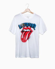 Rolling Stones Louisiana Flag Rocker White Tee - shoplivylu