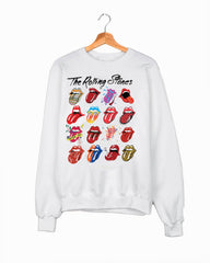 Rolling Stones Licks Over Time White Sweatshirt - shoplivylu