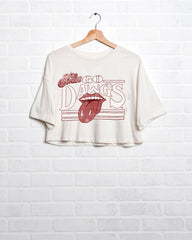 Rolling Stones Mississippi State Bulldogs Stoned White Cropped Tee - shoplivylu