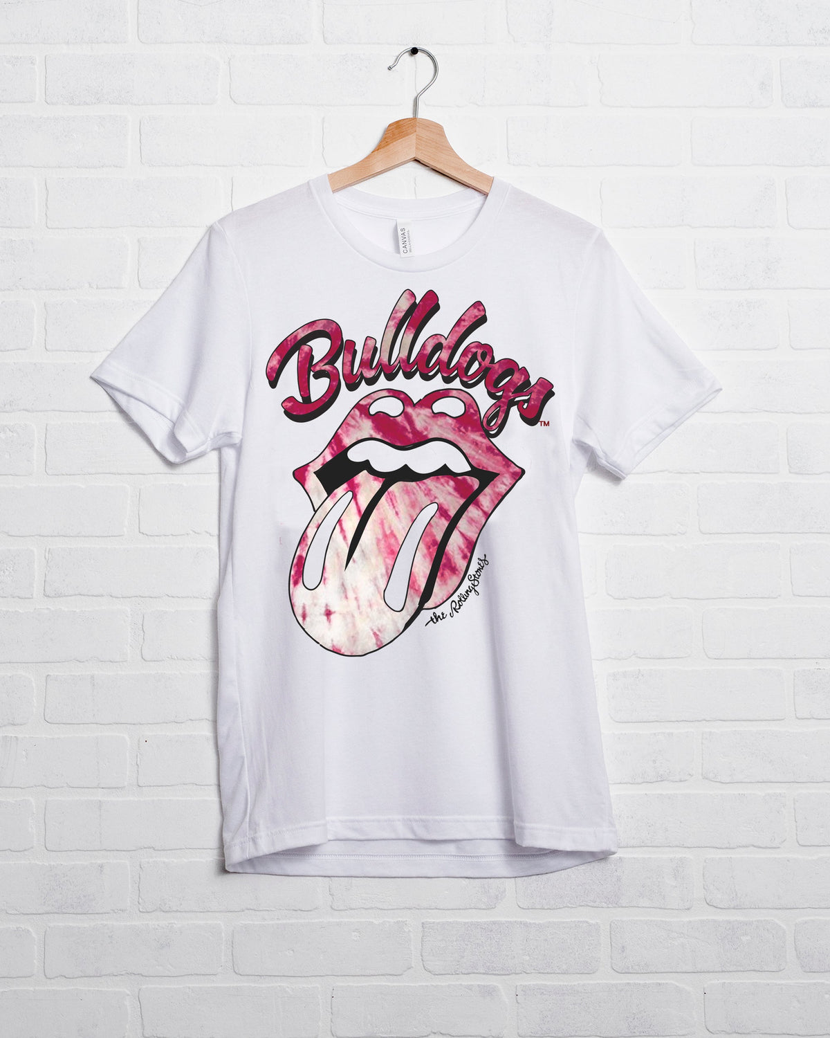 Rolling Stones MSU Bulldogs Tie Dye Lick White Tee - shoplivylu