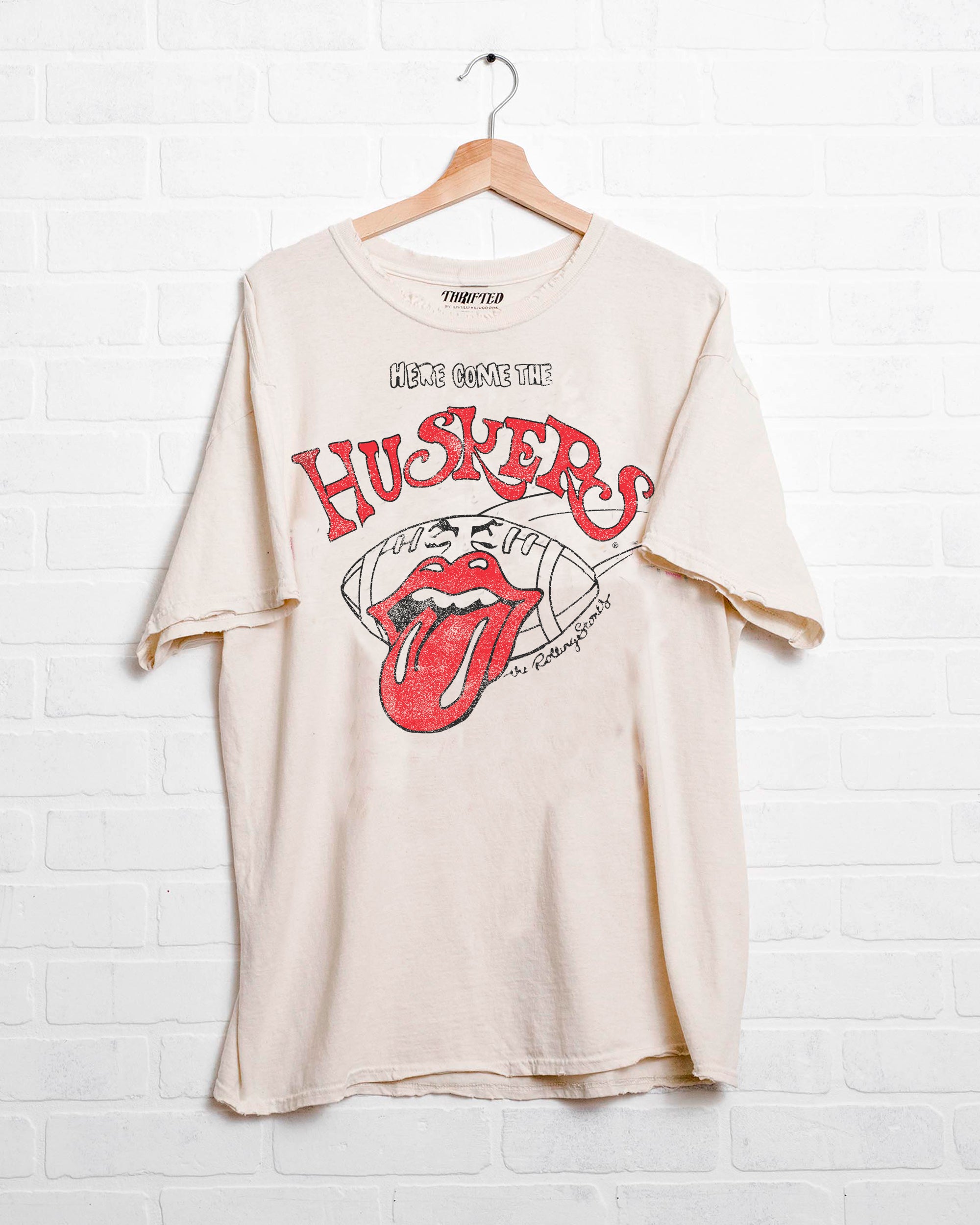 Rolling Stones Here Come the Huskers White Tee - shoplivylu
