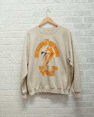 Rolling Stones Rock 'Em Vols Sand Thrifted Sweatshirt - shoplivylu