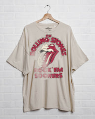 Rolling Stones Rock Em Sooners Off White Oversized Tee - shoplivylu