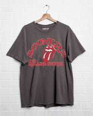 Rolling Stones OU Psych Charcoal Thrifted Tee - shoplivylu