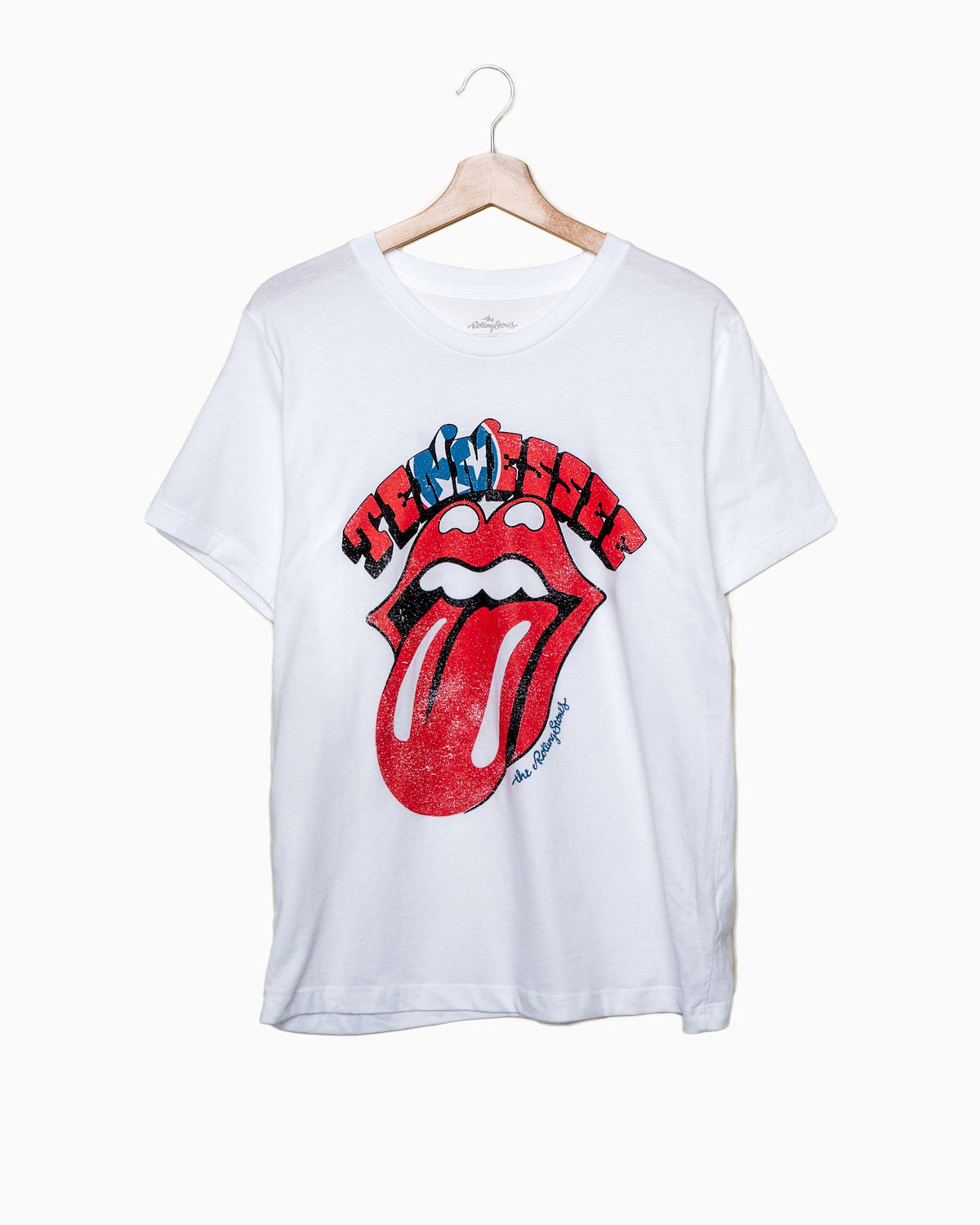 Rolling Stones Tennessee Flag Rocker White Tee - shoplivylu