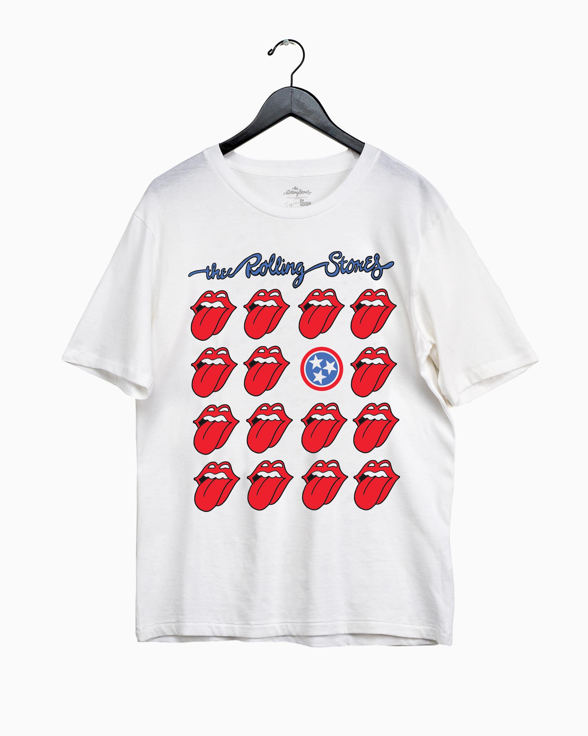 Rolling Stones Tennessee Flag Multi Lick White Tee (4519059882087)