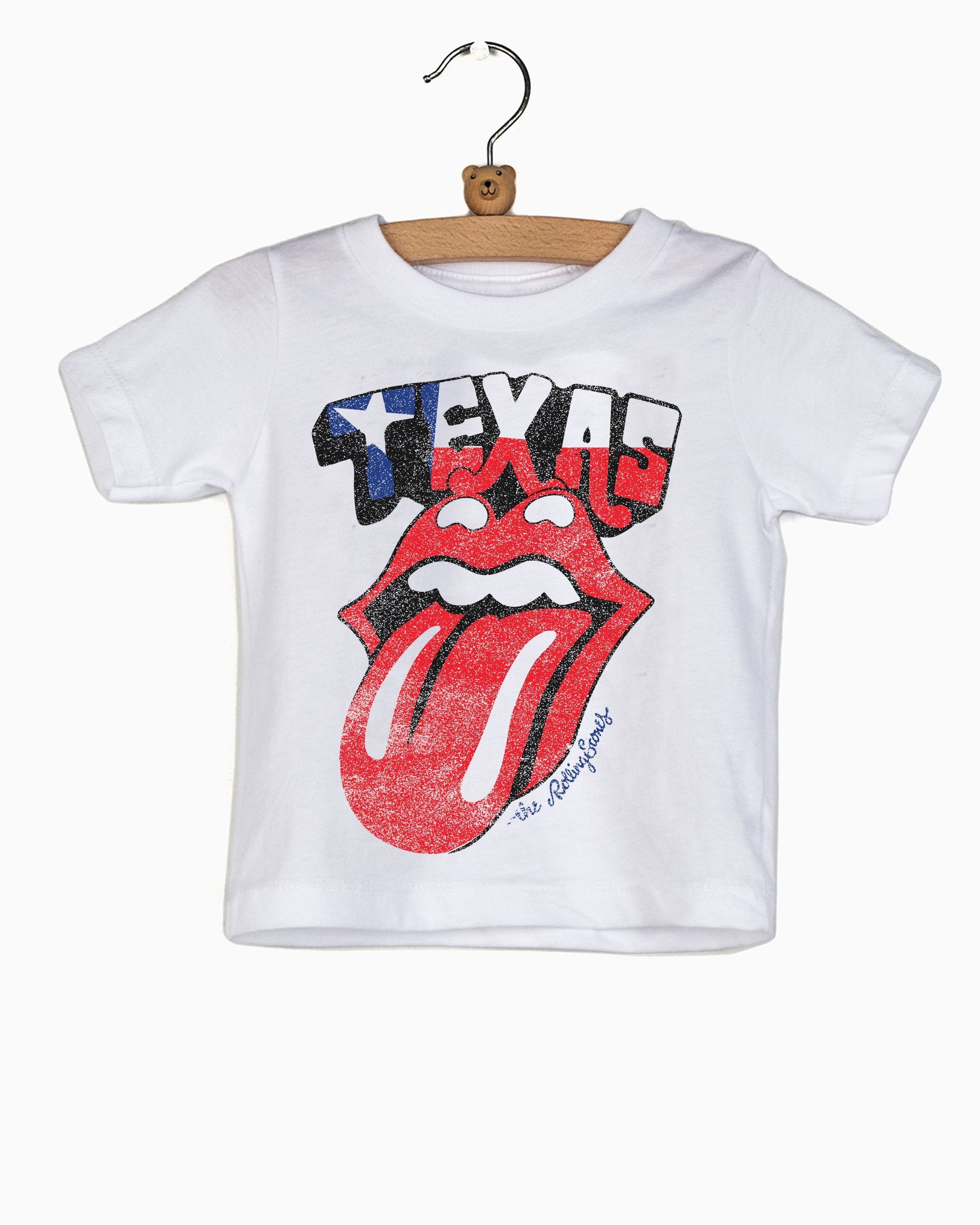 Children's Rolling Stones Texas Flag Rocker White Tee - shoplivylu