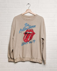 Rolling Stones Start Me Up Sand Thrifted Sweatshirt - shoplivylu