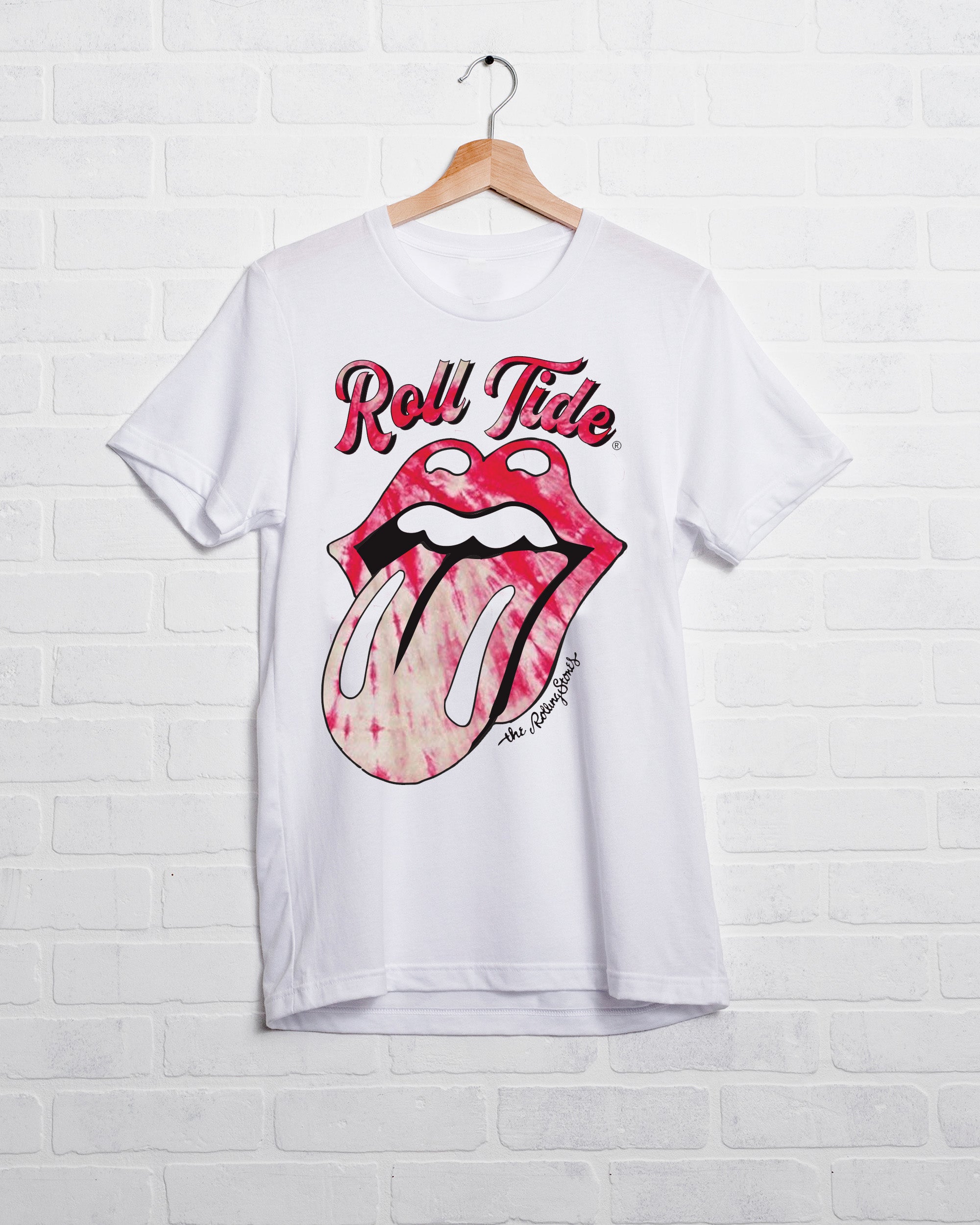 Rolling Stones University of Alabama Tie Dye Lick White Tee - shoplivylu