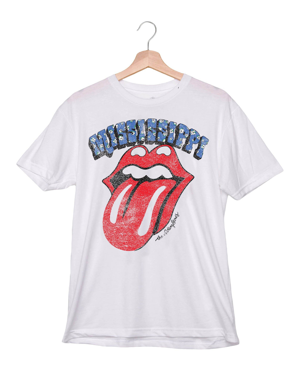 *PRE-ORDER* Rolling Stones Mississippi Flag Rocker White Tee - shoplivylu