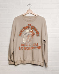 Rolling Stones Rock 'Em Longhorns Sand Thrifted Sweatshirt