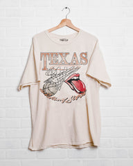 Rolling Stones Longhorns Basketball Net Off White Thrifted Tee - shoplivylu