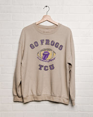 Rolling Stones TCU Horned Frogs Football Lick Sand Thrifted Sweatshirt
