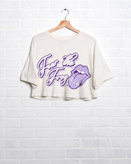 Rolling Stones TCU Horned Frogs Malibu Puff Ink Off White Cropped Tee