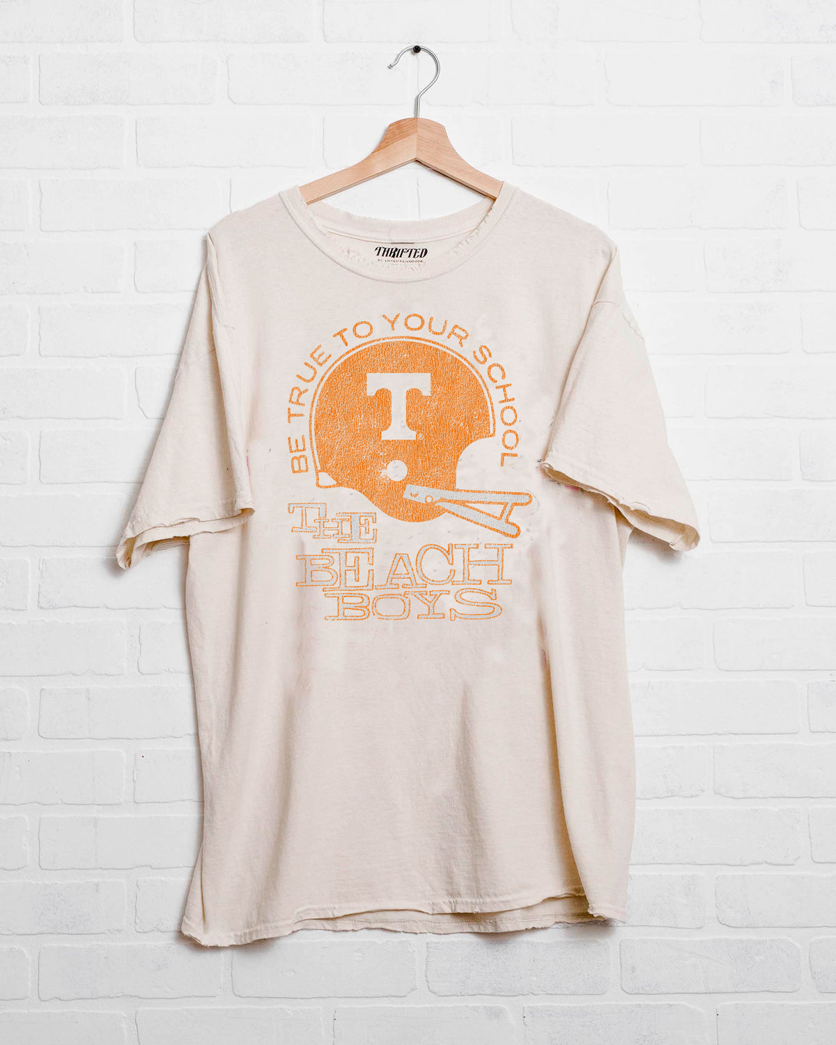 The Beach Boys Tennessee True To Your School Off White Thrifted Tee - shoplivylu
