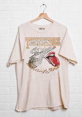 Rolling Stones Volunteers Basketball Net Off White Thrifted Tee - shoplivylu